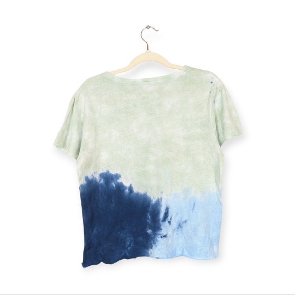 Re/Done Blue Mint Tie Dye Classic Cotton Roll Hem Tee Size M - Picture 2 of 7